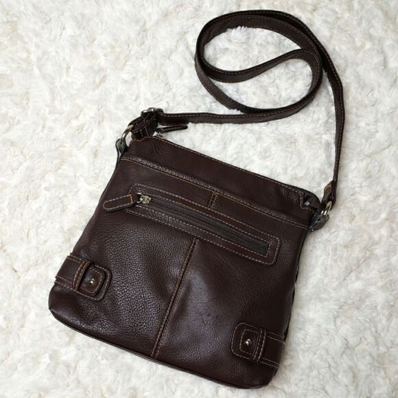 VanâHeusen BrownâVeganâLeatherâCrossbody - Picture 2 of 8